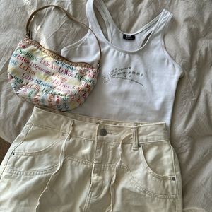 Double lined embellished tank top